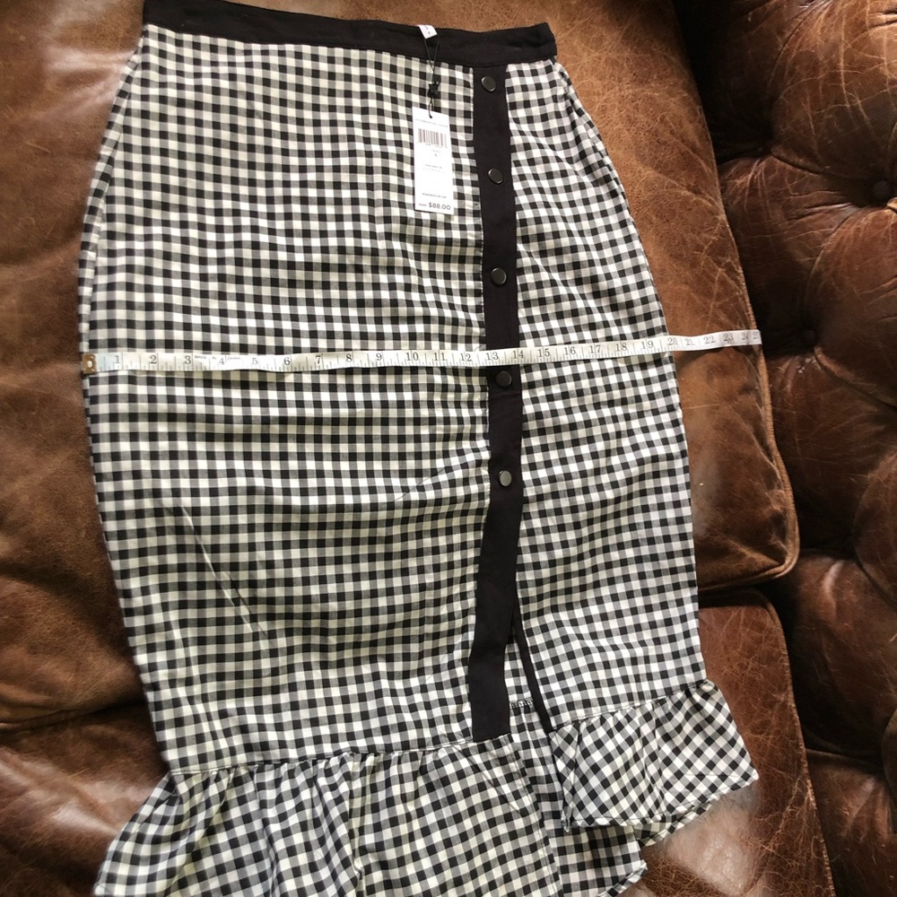 Bcbgeneration Gingham Check Tiered Midi Skirt - image 5